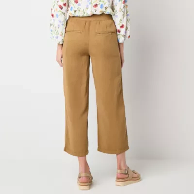 St. John's Bay Womens Wide Leg High Rise Capri Pant