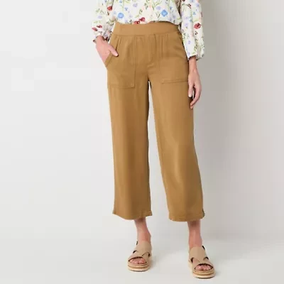 St. John's Bay Womens Wide Leg High Rise Capri Pant