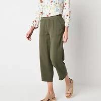 St. John's Bay Womens Wide Leg High Rise Capri Pant