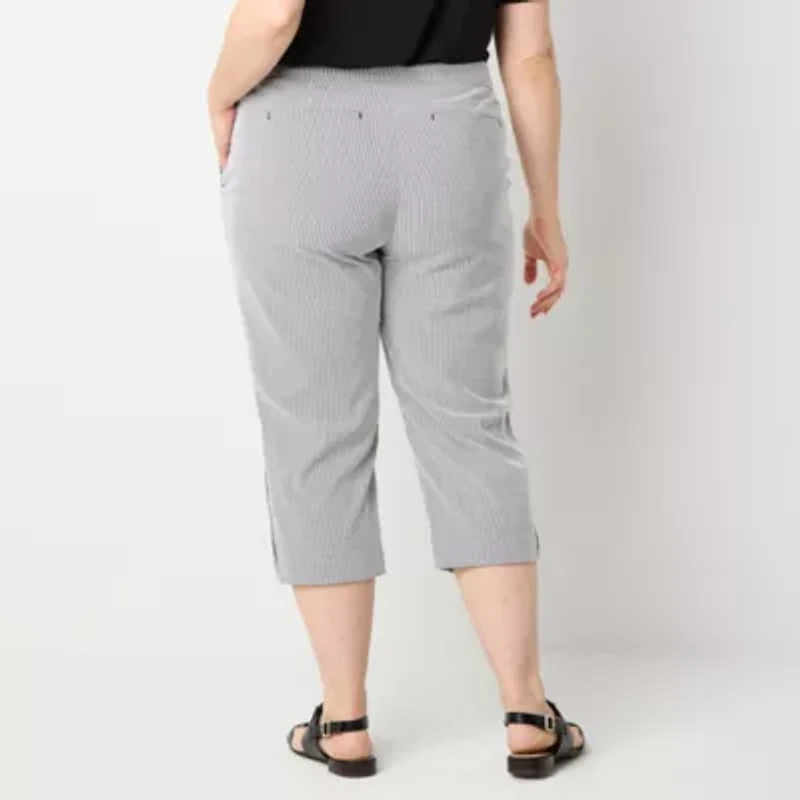 Liz Claiborne Adaptive Lisa Womens Plus Short Straight Mid Rise Pull-On Pant
