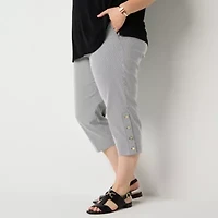 Liz Claiborne Adaptive Lisa Womens Plus Short Straight Mid Rise Pull-On Pant