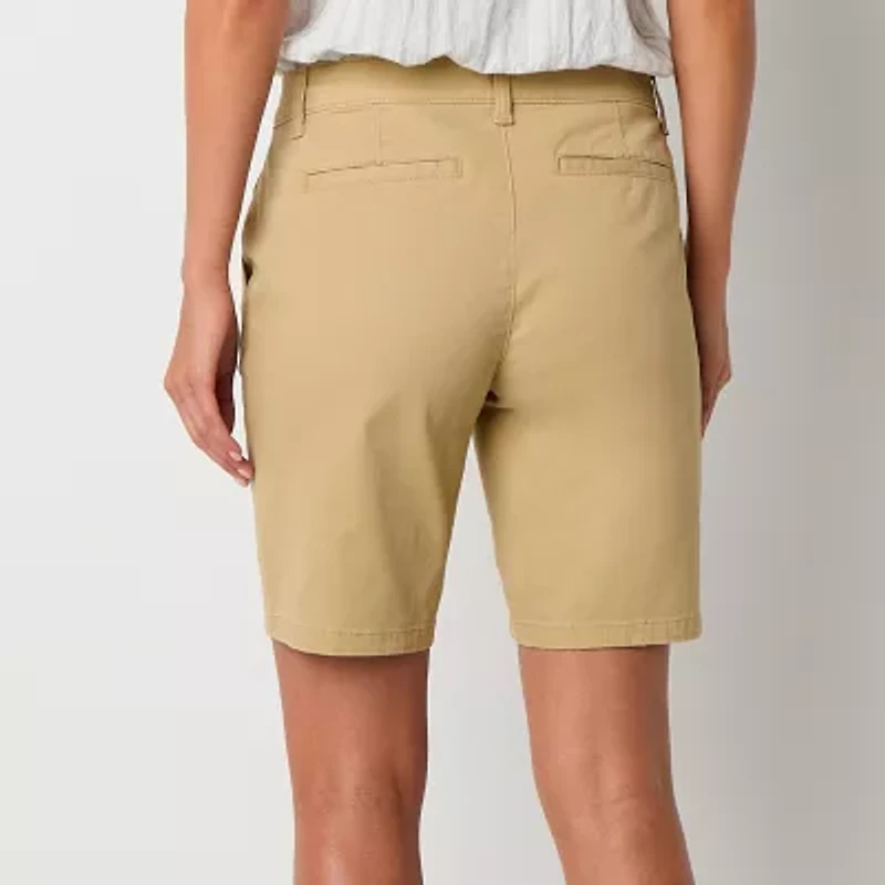 a.n.a Womens 9 3/4" Mid Rise Chino Short-Tall