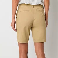 a.n.a Womens 9 3/4" Mid Rise Chino Short-Tall