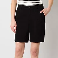 a.n.a Womens 9 3/4" Mid Rise Chino Short-Tall