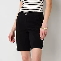 a.n.a Womens 9 3/4" Mid Rise Chino Short-Tall