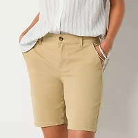 a.n.a Womens 9 3/4" Mid Rise Chino Short-Tall