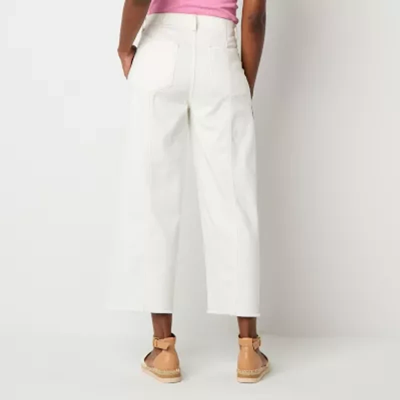 a.n.a Soft Drape Womens Wide Leg High Rise Tall Cropped Pant