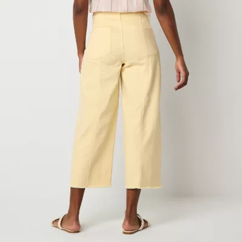 a.n.a Soft Drape Womens Tall Wide Leg High Rise Cropped Pant