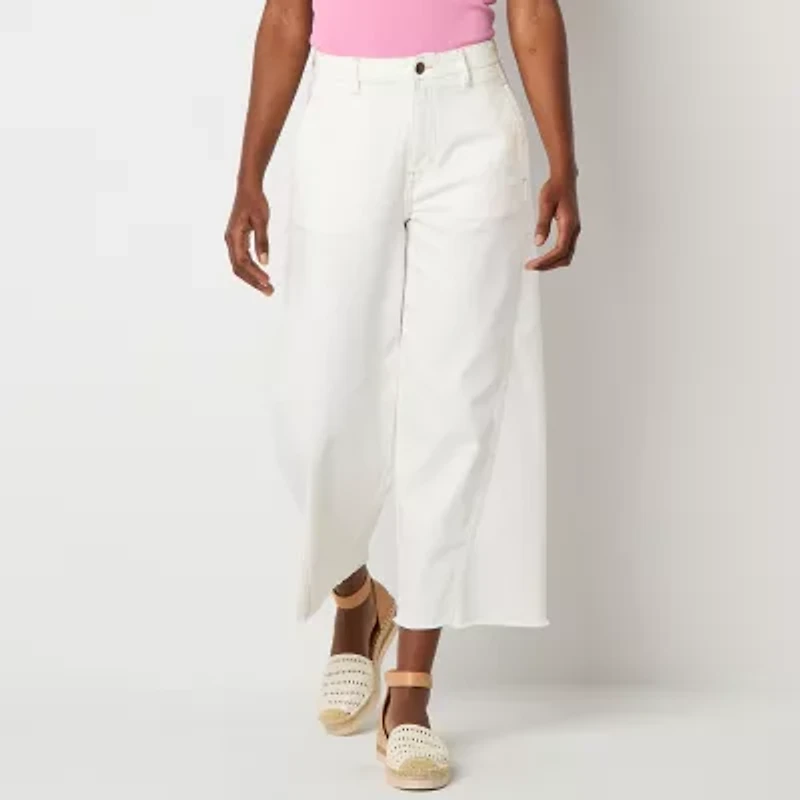a.n.a Soft Drape Womens Wide Leg High Rise Tall Cropped Pant