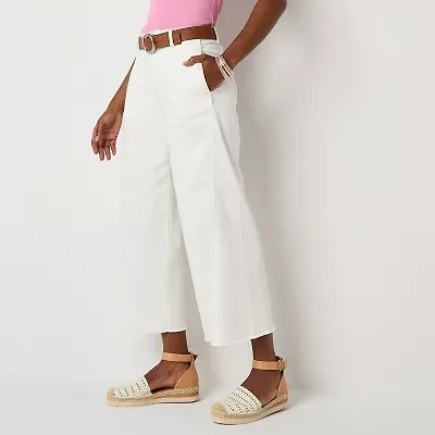 a.n.a Soft Drape Womens Wide Leg High Rise Tall Cropped Pant