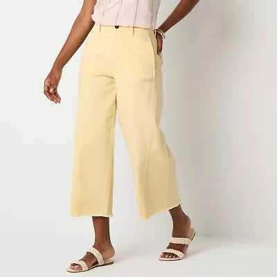 a.n.a Soft Drape Womens Tall Wide Leg High Rise Cropped Pant
