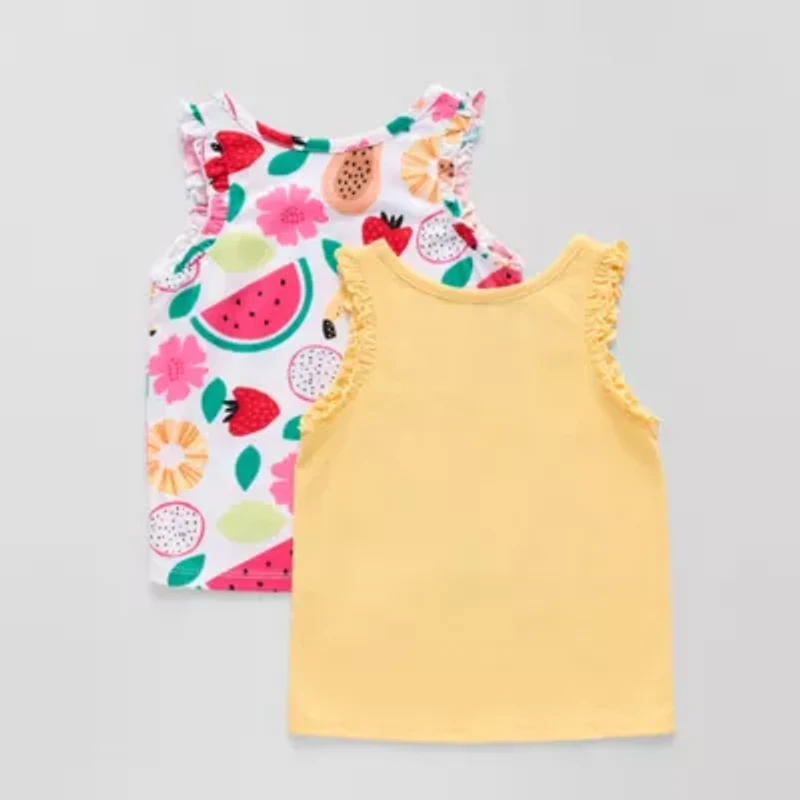 Okie Dokie Toddler & Little Girls Round Neck Sleeveless 2-pc. Tank Top
