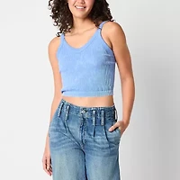 Arizona Womens Juniors V Neck Sleeveless Tank Top