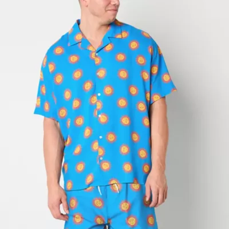 Arizona Mens Short Sleeve Big and Tall Camp Shirt