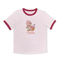 Womens Juniors Crew Neck Short Sleeve Strawberry Shortcake Graphic T-Shirt