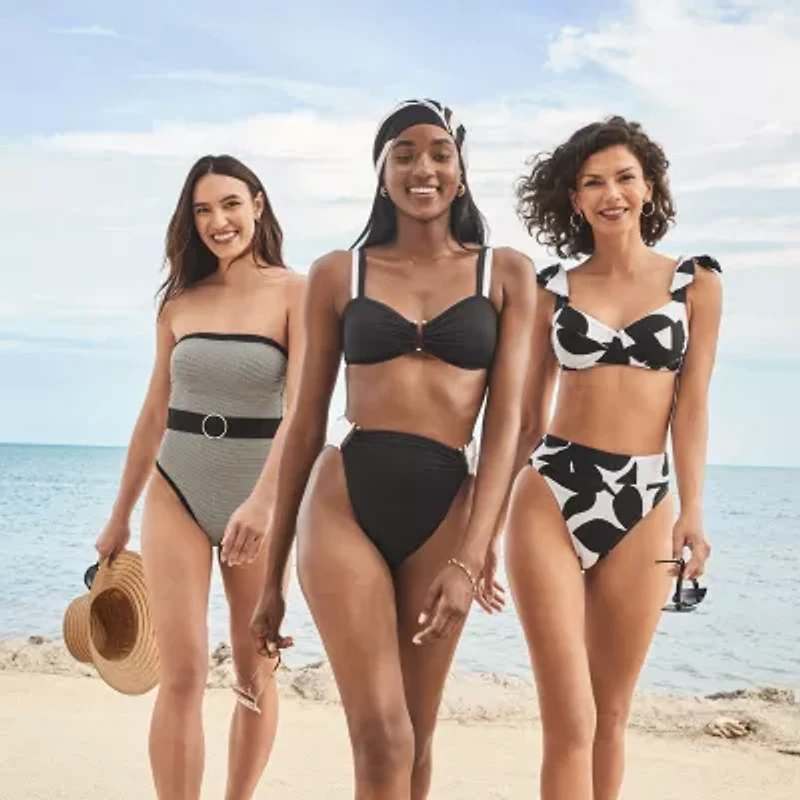 Mynah Womens Adjustable Straps Bandeau Bikini Swimsuit Top