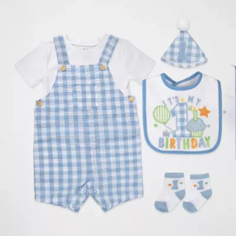 Baby Essentials First Birthday Boys 5-pc. Shortall Set
