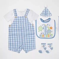 Baby Essentials First Birthday Boys 5-pc. Shortall Set