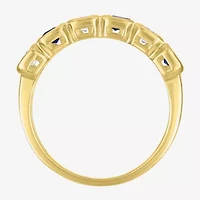 Lab Created or Simulated Gemstone 14K Gold Over Silver Side Band