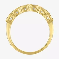 Lab Created or Simulated Gemstone 14K Gold Over Silver Side Band