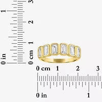 Lab Created or Simulated Gemstone 14K Gold Over Silver Side Band