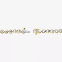 (F / Si2) Womens 10 Ct.T.W. Lab Grown White Diamond 10K Gold 7 Inch Tennis Bracelet