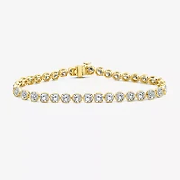 (F / Si2) Womens 10 Ct.T.W. Lab Grown White Diamond 10K Gold 7 Inch Tennis Bracelet