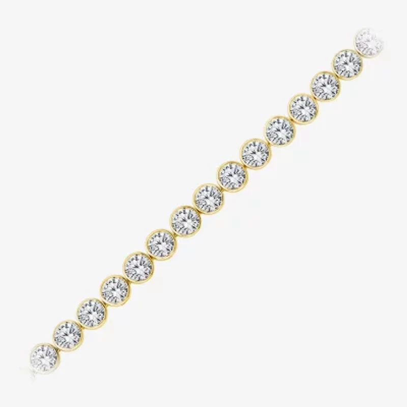 (F / Si2) Womens 10 Ct.T.W. Lab Grown White Diamond 10K Gold 7 Inch Tennis Bracelet