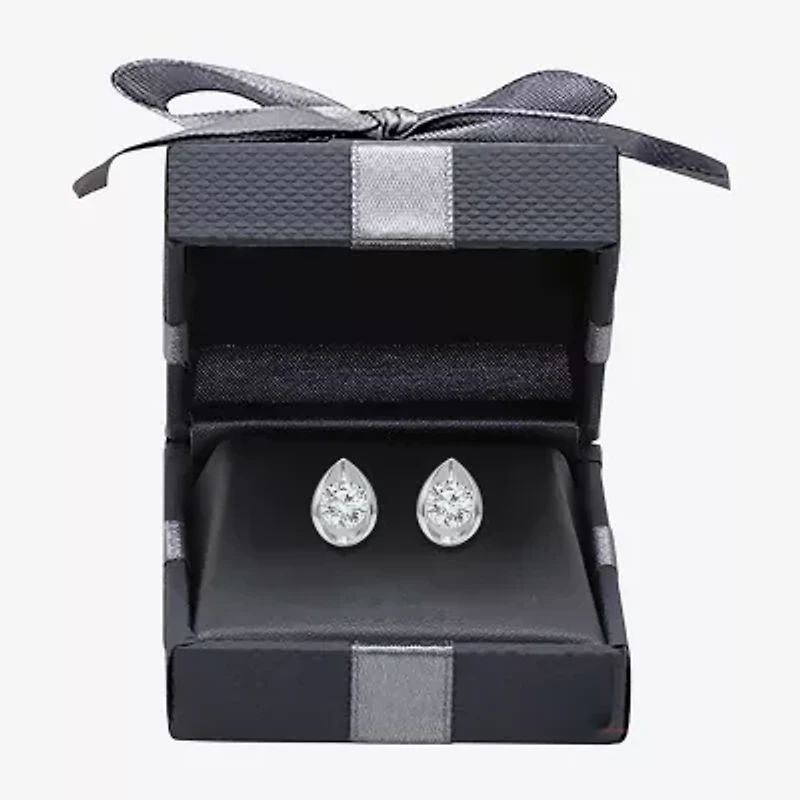 (I/Si2) 1 CT. T.W. Lab Grown White Diamond Sterling Silver 9.8mm Pear Stud Earrings