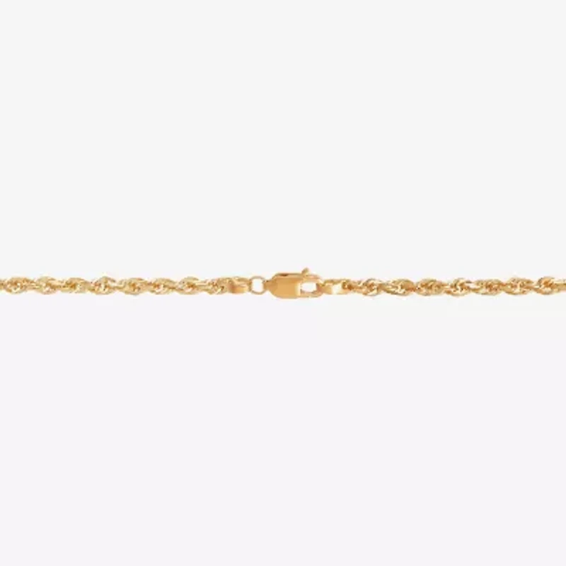 Womens 10K Gold 22 Inch Rope Chain Necklace