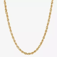 Womens 10K Gold 22 Inch Rope Chain Necklace