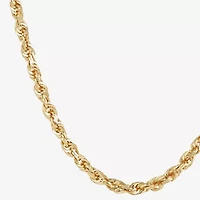 Womens 10K Gold 22 Inch Rope Chain Necklace
