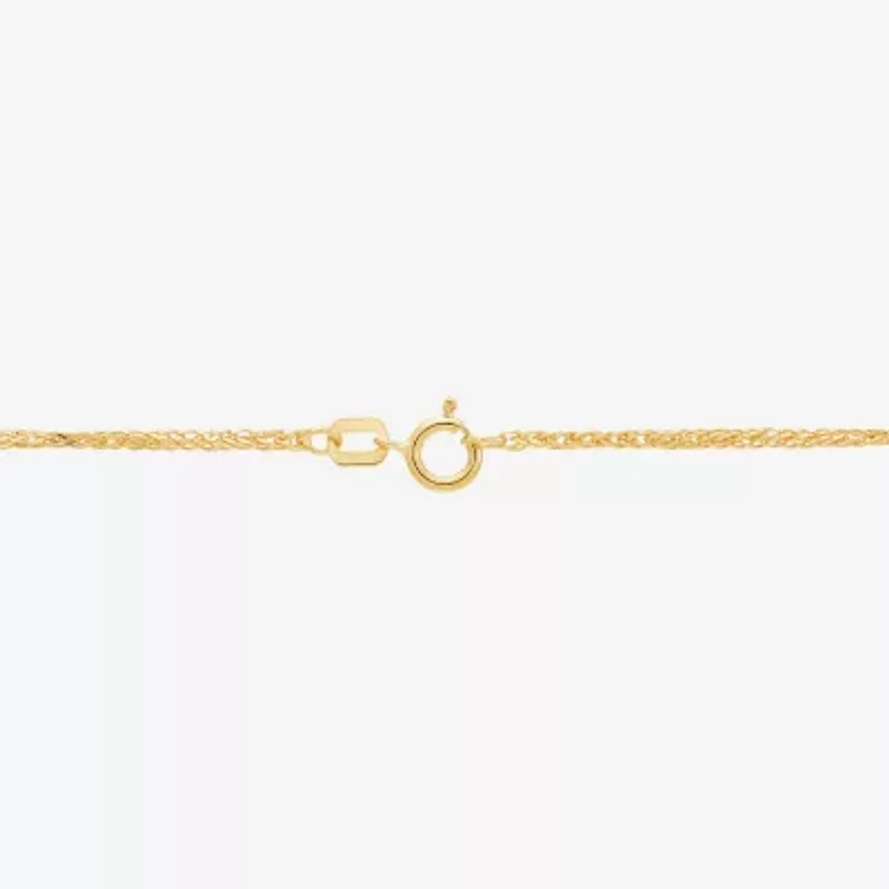 Womens 10K Gold 18 Inch Wheat Chain Necklace