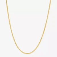 Womens 10K Gold 18 Inch Wheat Chain Necklace