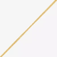 Womens 10K Gold 18 Inch Wheat Chain Necklace