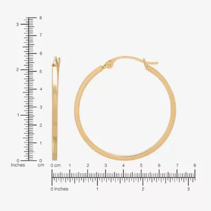 Womens 10K Gold 2.5mm Hoop Earrings
