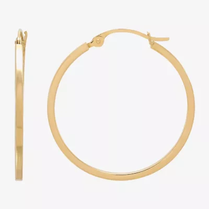 Womens 10K Gold 2.5mm Hoop Earrings
