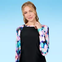 Free Country Womens Abstract Long Sleeve Swim Shirt