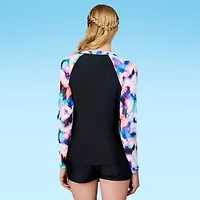 Free Country Womens Abstract Long Sleeve Swim Shirt