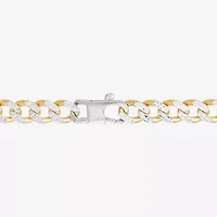 Made in Italy Mens 24K Gold Over Silver 24 Inch Curb Chain Necklace