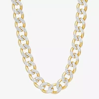 Made in Italy Mens 24K Gold Over Silver 24 Inch Curb Chain Necklace
