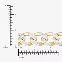 Made in Italy Mens 24K Gold Over Silver 24 Inch Curb Chain Necklace