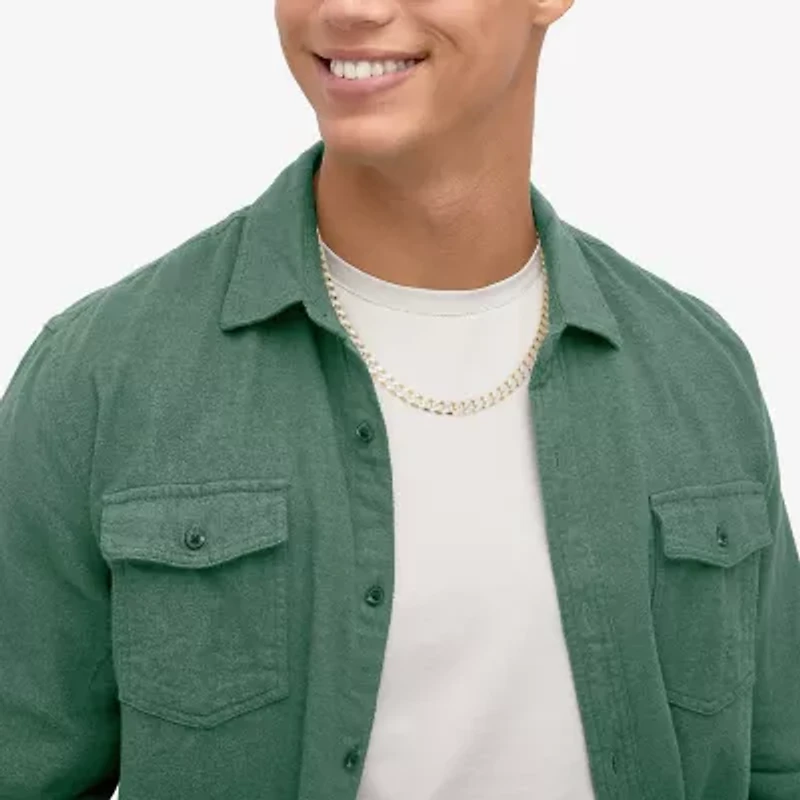 Made in Italy Mens 24K Gold Over Silver 24 Inch Curb Chain Necklace