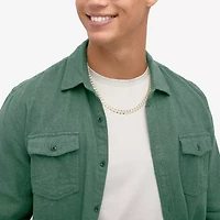 Made in Italy Mens 24K Gold Over Silver 24 Inch Curb Chain Necklace