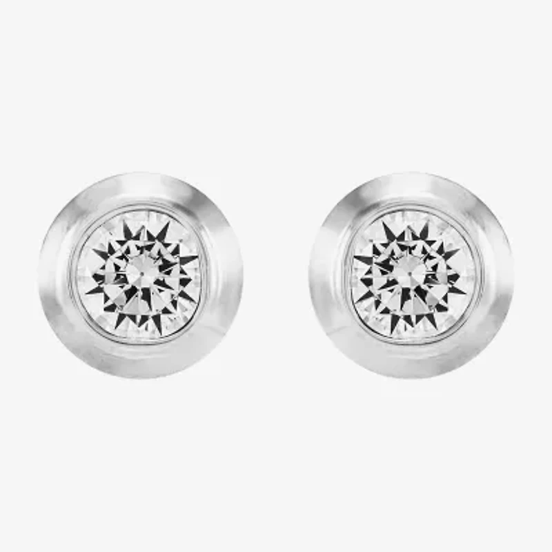 Limited Quantities! White Cubic Zirconia 14K Gold Stud Earrings