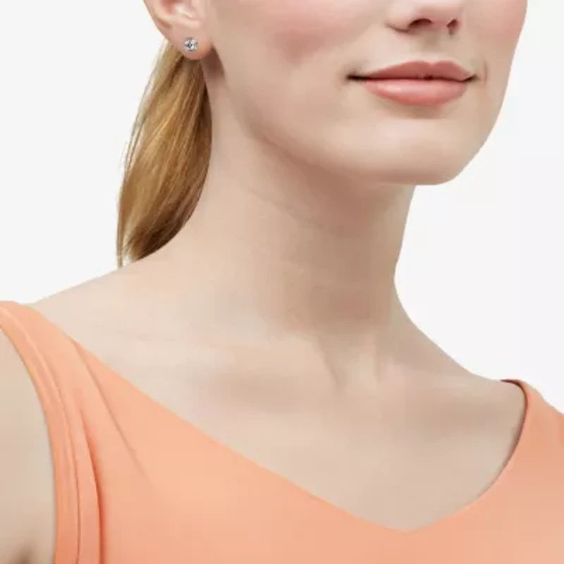 Limited Quantities! White Cubic Zirconia 14K Gold Stud Earrings