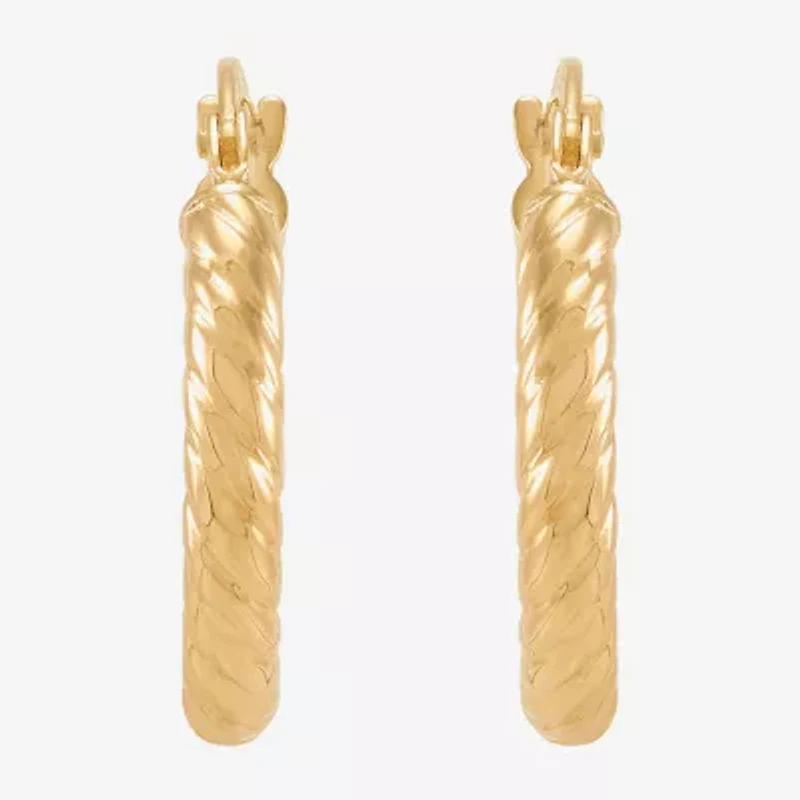 Limited Quantities! Womens 14K Gold 15.5mm Hoop Earrings