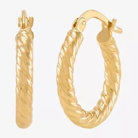 Limited Quantities! Womens 14K Gold 15.5mm Hoop Earrings