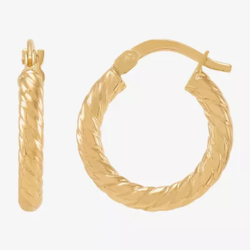 Limited Quantities! Womens 14K Gold 15.5mm Hoop Earrings