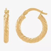Limited Quantities! Womens 14K Gold 15.5mm Hoop Earrings
